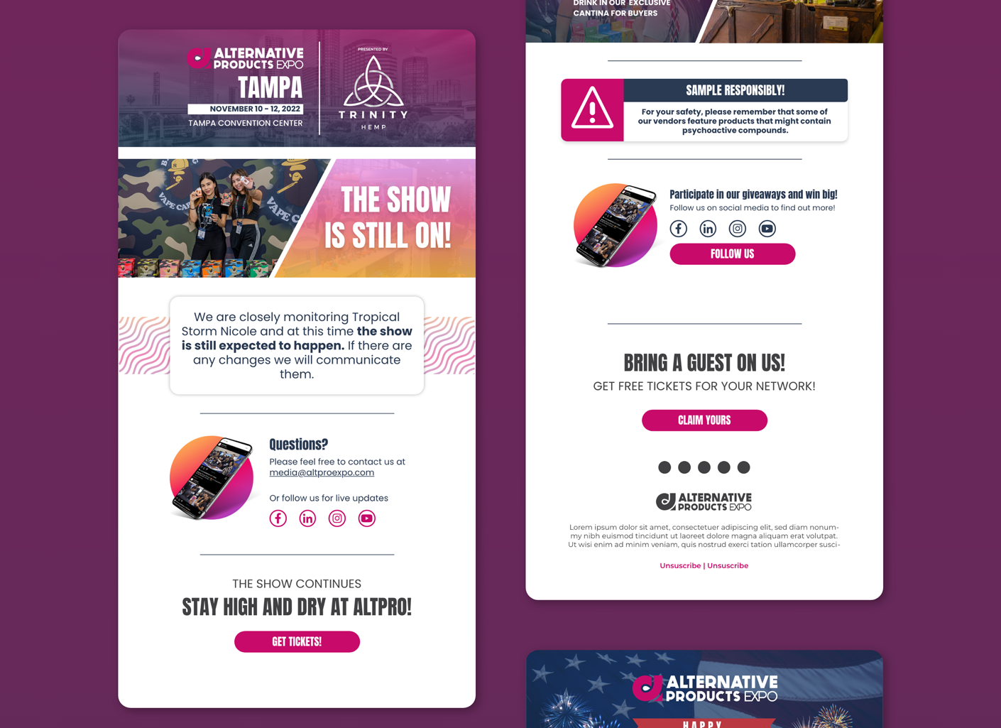 Emails de AltPro Expo, tanda 4