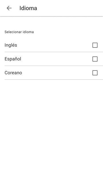Configuración, idioma