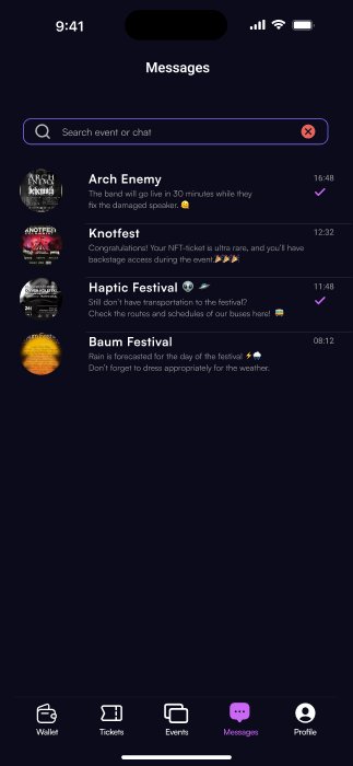 Mensajes, vista 1